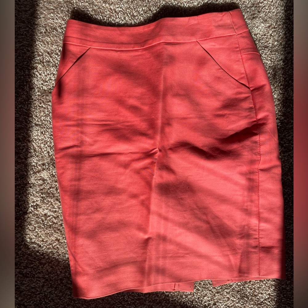 Coral Pencil Skirt